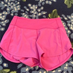 Lululemon Hot Pink Speed Ups, Size 4, 4-inch inseam Shorts